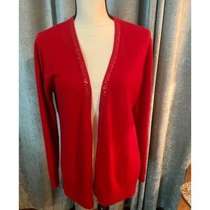 Like New, Red with sequin trim Cardigan, xl